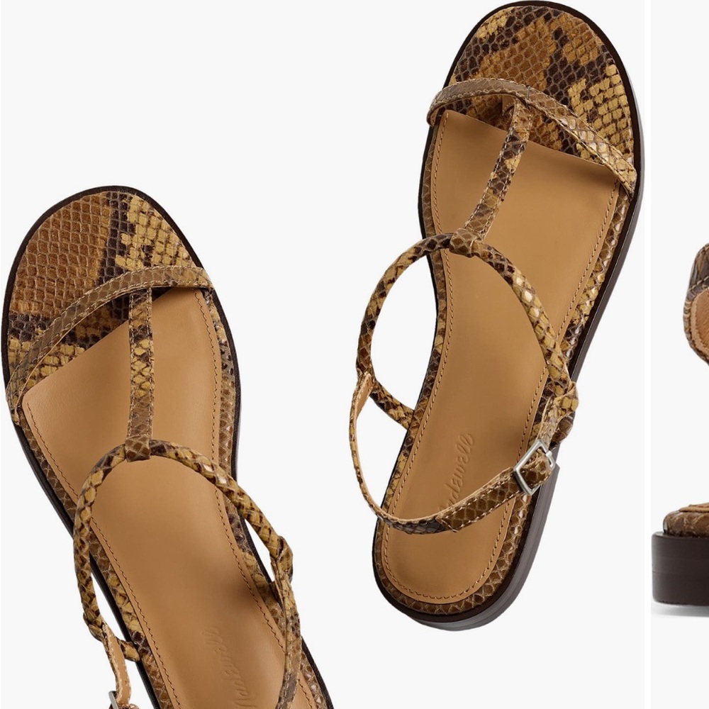 NWT Madewell Snakeskin leather sandals